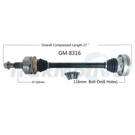Surtrack Axle Cv Axle Shaft, Gm-8316 GM-8316